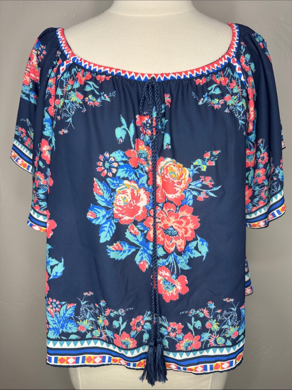 Flying Tomato Floral Peasant Blouse